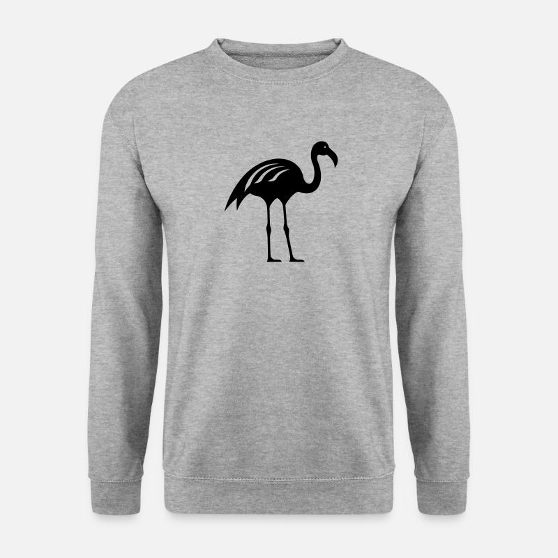 Flamingo - Unisex Pullover - Weißgrau meliert