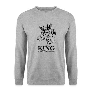 Galgo Espanol Roi de tout Chien Wilsigns - Sweat-shirt Unisexe - gris chiné - Devant - Alina (178cm) & Michal (187cm)