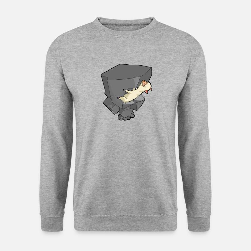 Klettern Alpaca Climb Bouldern Alpaka Llama Hobby - Unisex Pullover - Weißgrau meliert