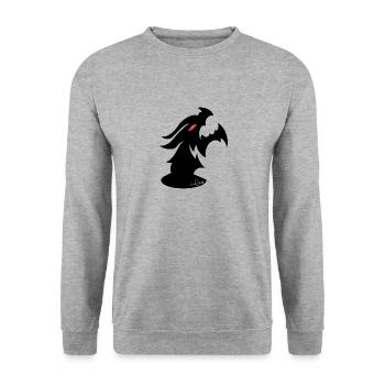 Dragon noir - Sweat-shirt Unisexe - gris chiné - Devant - Alina (178cm) & Michal (187cm)