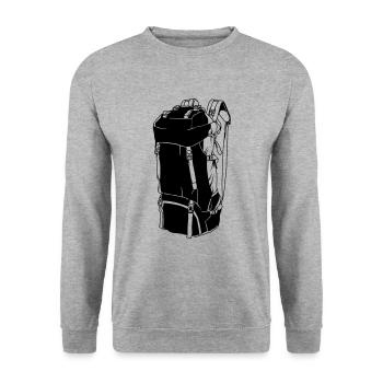 rucksack camping backpacker symbol - Unisex Pullover - Weißgrau meliert - Vorne - Alina (178cm) & Michal (187cm)