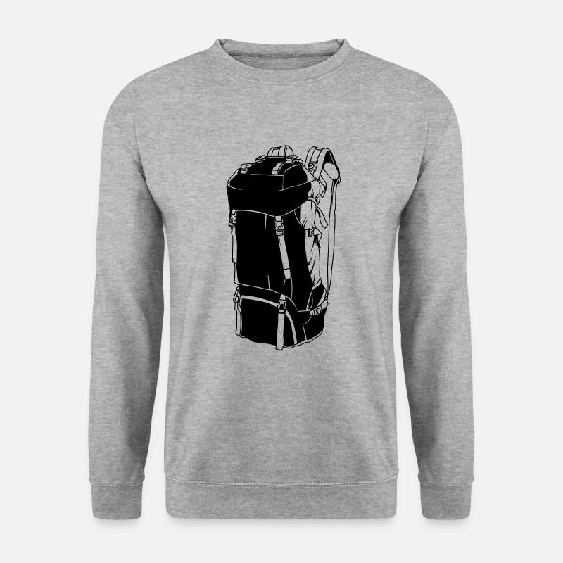 rucksack camping backpacker symbol - Unisex Pullover - Weißgrau meliert