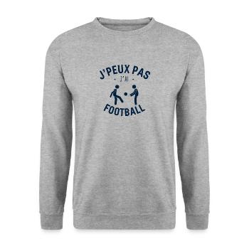 J peux pas j ai Football - Sweat-shirt Unisexe - gris chiné - Devant - Alina (178cm) & Michal (187cm)