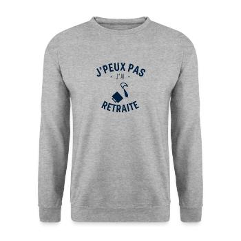 J peux pas j ai Retraite - Sweat-shirt Unisexe - gris chiné - Devant - Alina (178cm) & Michal (187cm)
