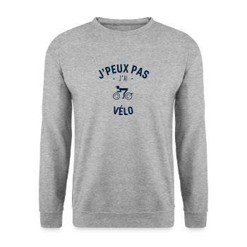 J peux pas j ai Vélo - Sweat-shirt Unisexe - gris chiné - Devant - Alina (178cm) & Michal (187cm)