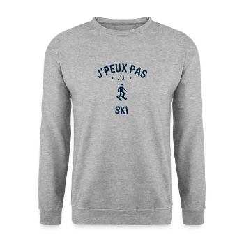 J peux pas j ai Ski - Sweat-shirt Unisexe - gris chiné - Devant - Alina (178cm) & Michal (187cm)