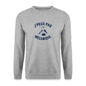J peux pas j ai mécanique - Sweat-shirt Unisexe - gris chiné - Devant - Alina (178cm) & Michal (187cm)