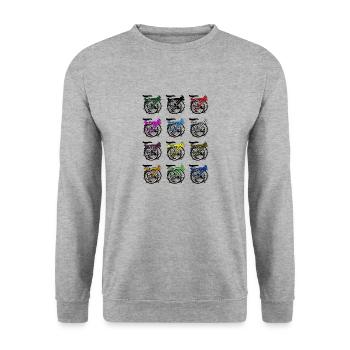 Brompton Bicycle Folded - Unisex Sweatshirt - salt & pepper - Front - Alina (178cm) & Michal (187cm)