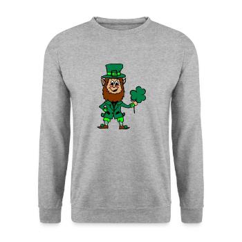 Irish Leprechaun - Sweat-shirt Unisexe - gris chiné - Devant - Alina (178cm) & Michal (187cm)