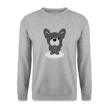 bouledogue français - Sweat-shirt Unisexe - gris chiné - Devant - Alina (178cm) & Michal (187cm)