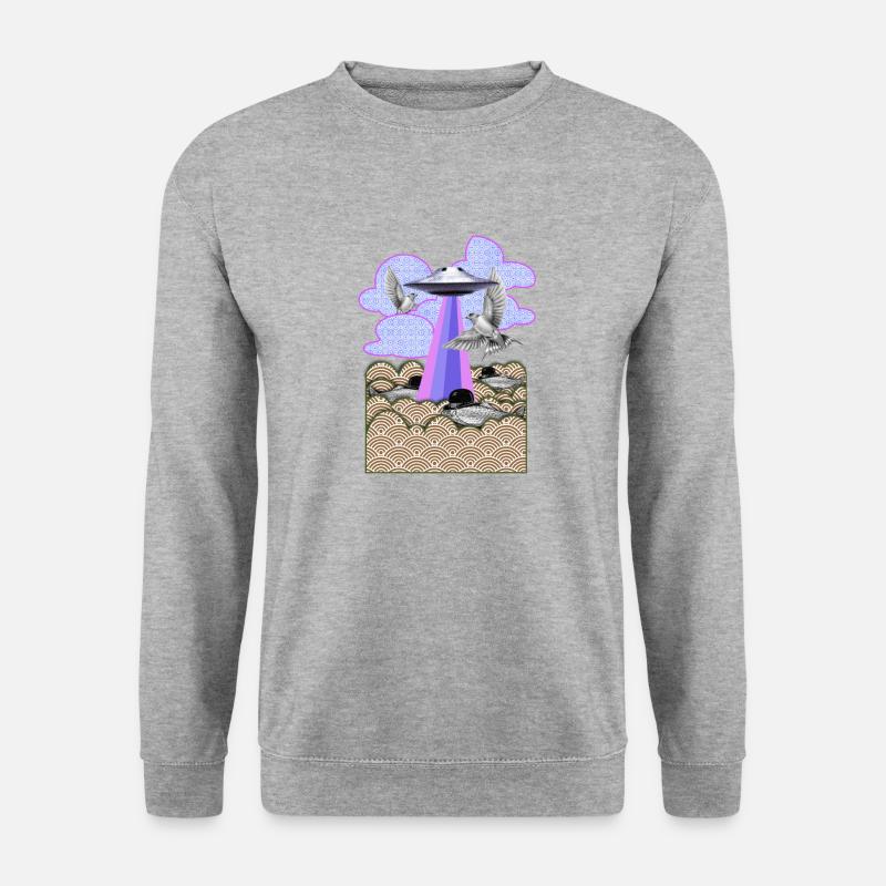 Flamingo - Unisex Pullover - Weißgrau meliert