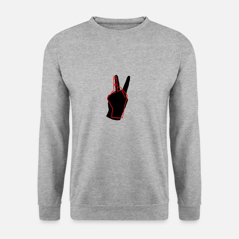 peace red - Unisex Pullover - Weißgrau meliert