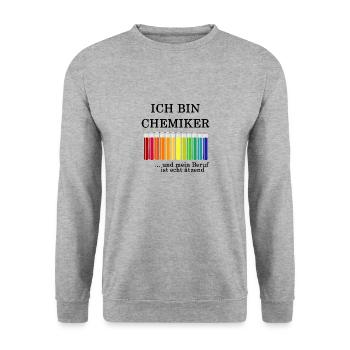 Ich bin Chemiker...mein Beruf ist echt ätzend - Unisex Pullover - Weißgrau meliert - Vorne - Alina (178cm) & Michal (187cm)