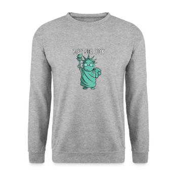 MEOW YORK KITTY - Sweat-shirt Unisexe - gris chiné - Devant - Alina (178cm) & Michal (187cm)