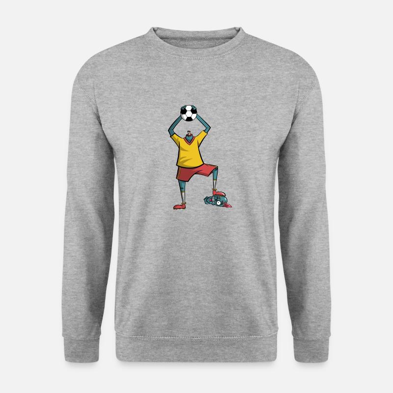 Fussball Zombie - Unisex Pullover - Weißgrau meliert