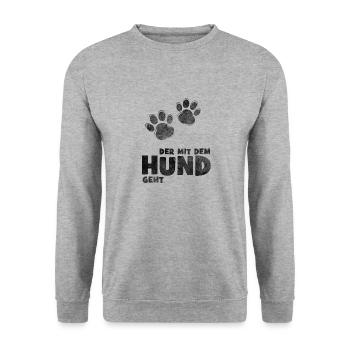 Qui part avec le chien - Sweat-shirt Unisexe - gris chiné - Devant - Alina (178cm) & Michal (187cm)