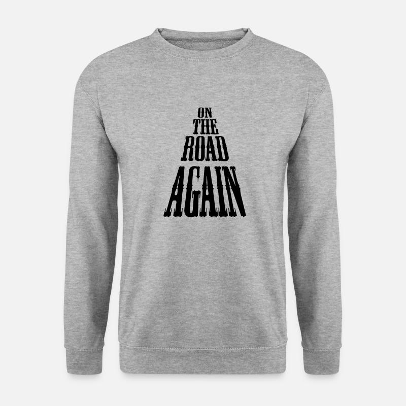 on_the_road_again - Unisex Pullover - Weißgrau meliert