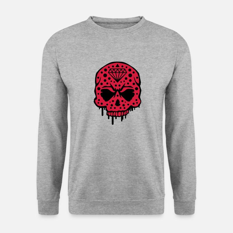 skull_diamond_graffiti_ce2 - Unisex Pullover - Weißgrau meliert
