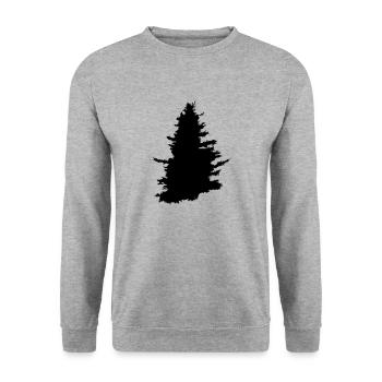 Baum, Nadelbaum, Wald - Unisex Pullover - Weißgrau meliert - Vorne - Alina (178cm) & Michal (187cm)