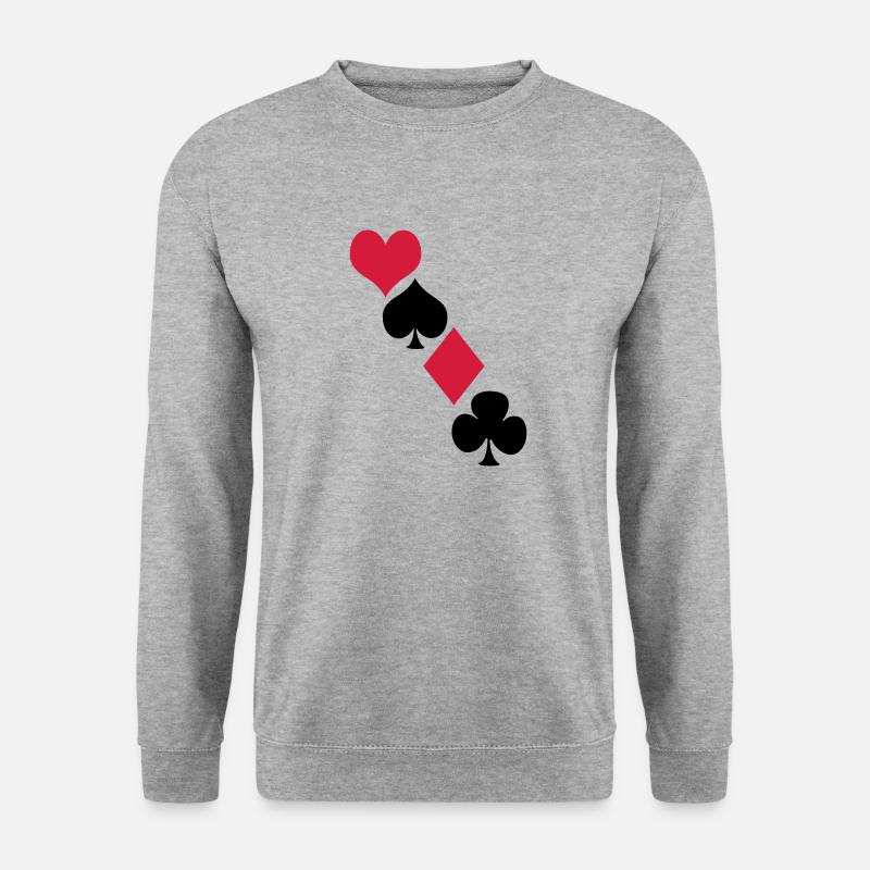 Kartendeck - Unisex Pullover - Weißgrau meliert