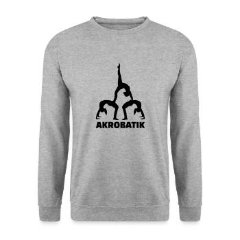 Akrobatik - Unisex Pullover - Weißgrau meliert - Vorne - Alina (178cm) & Michal (187cm)