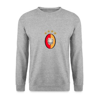 GS - Gala - Aslan - Löwe - Unisex Pullover - Weißgrau meliert - Vorne - Alina (178cm) & Michal (187cm)