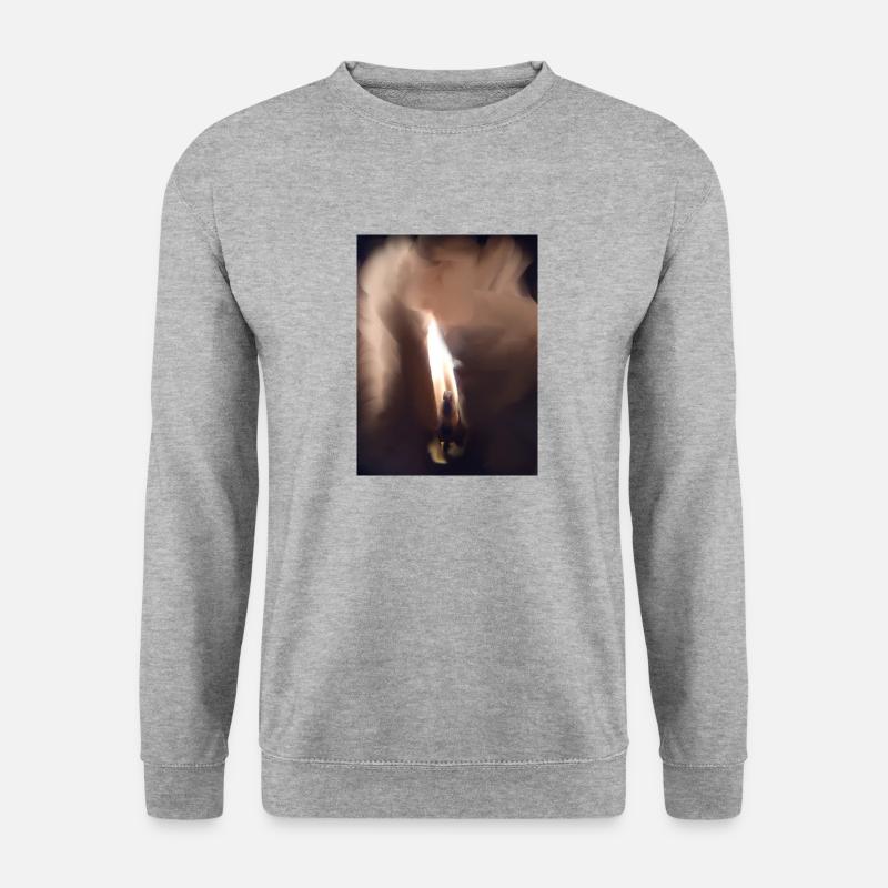 kerzenlicht - Unisex Pullover - Weißgrau meliert