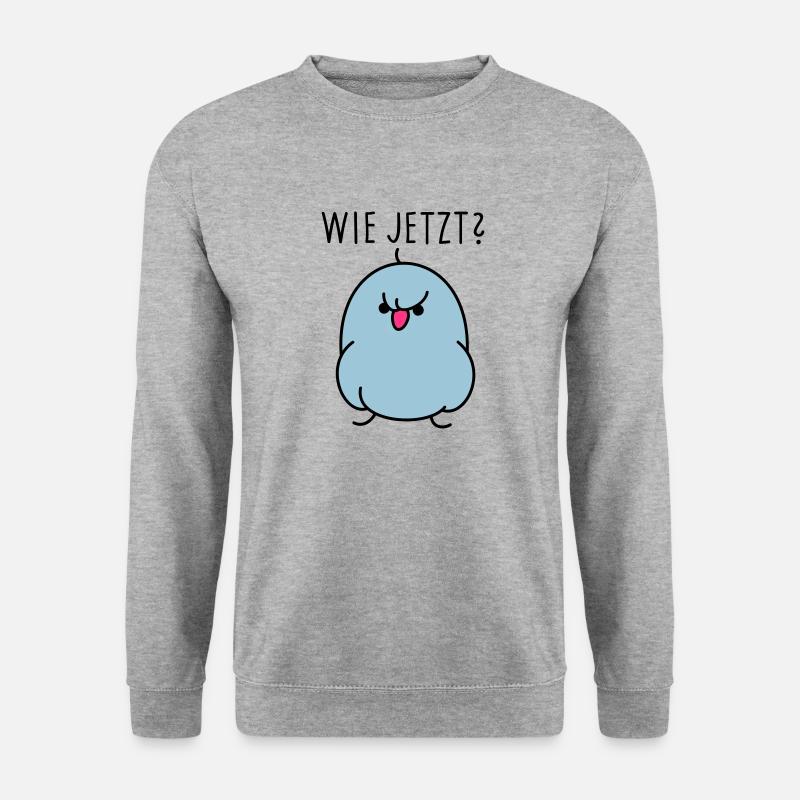 Fragender Vogel - Unisex Pullover - Weißgrau meliert