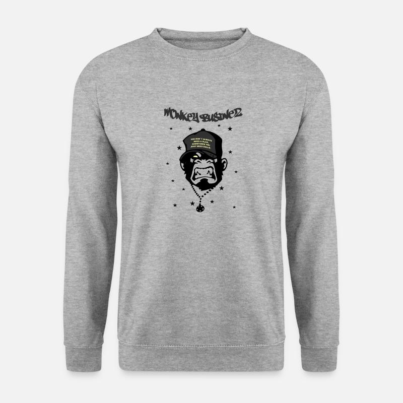Monkey Businez - Unisex Pullover - Weißgrau meliert