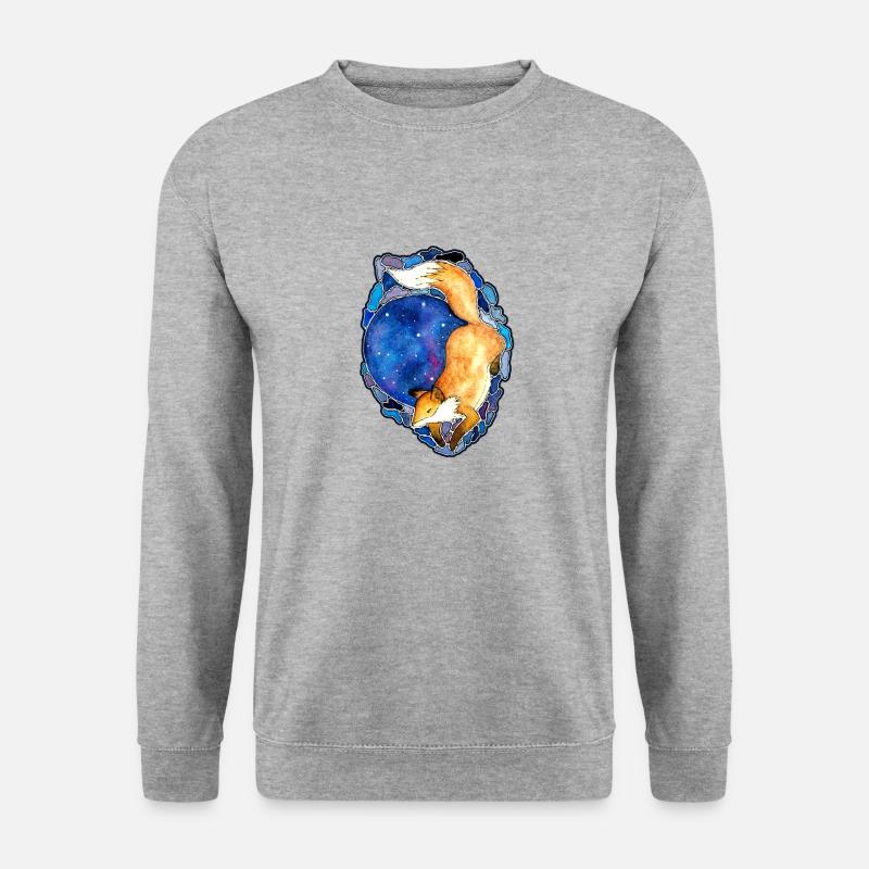 Galaxie Mond Rotfuchs - Unisex Pullover - Weißgrau meliert