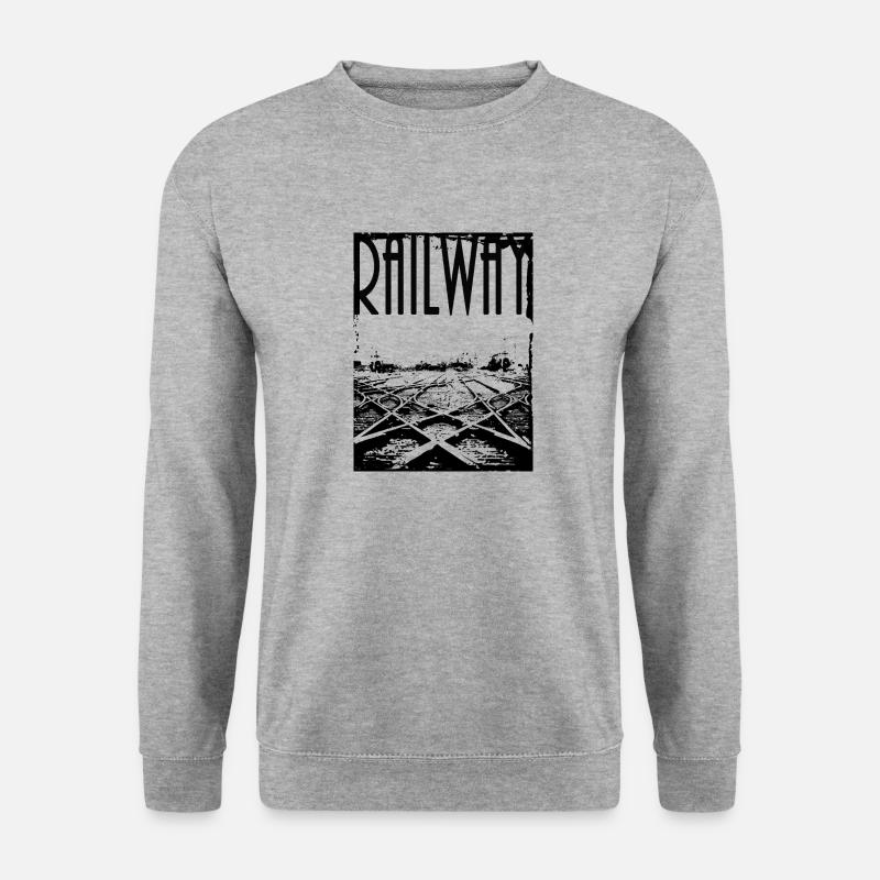 Railway (transparent) - Unisex Pullover - Weißgrau meliert