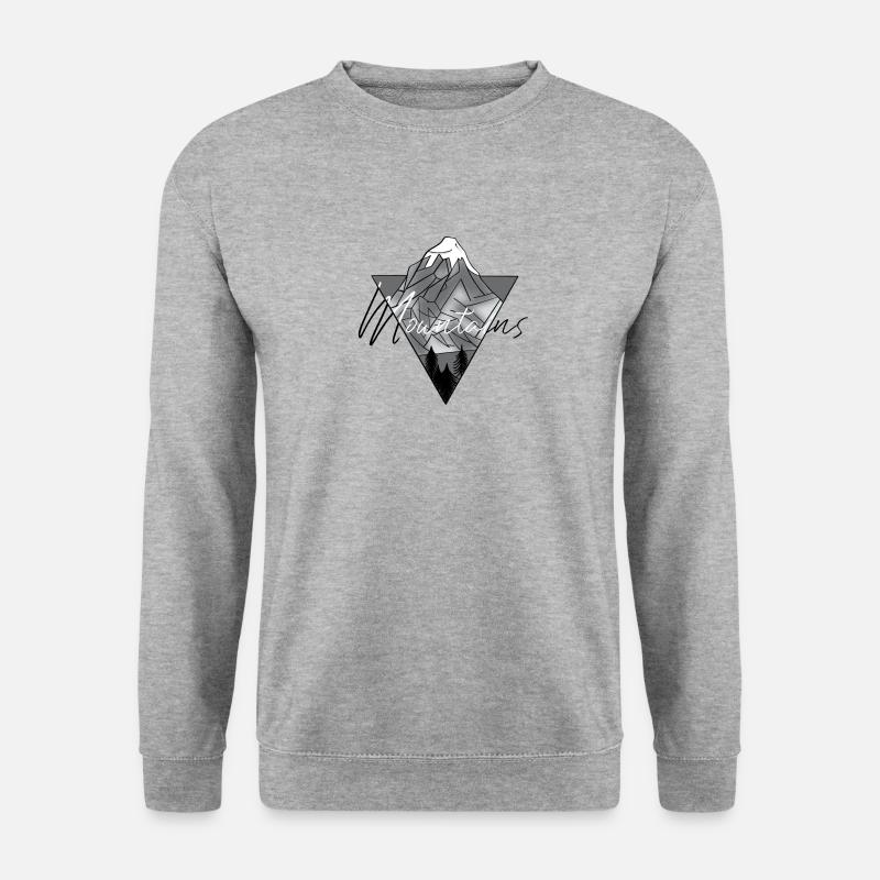 MOUNTAINS - Unisex Pullover - Weißgrau meliert
