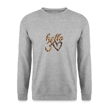 Bonjour 30 - Sweat-shirt Unisexe - gris chiné - Devant - Alina (178cm) & Michal (187cm)