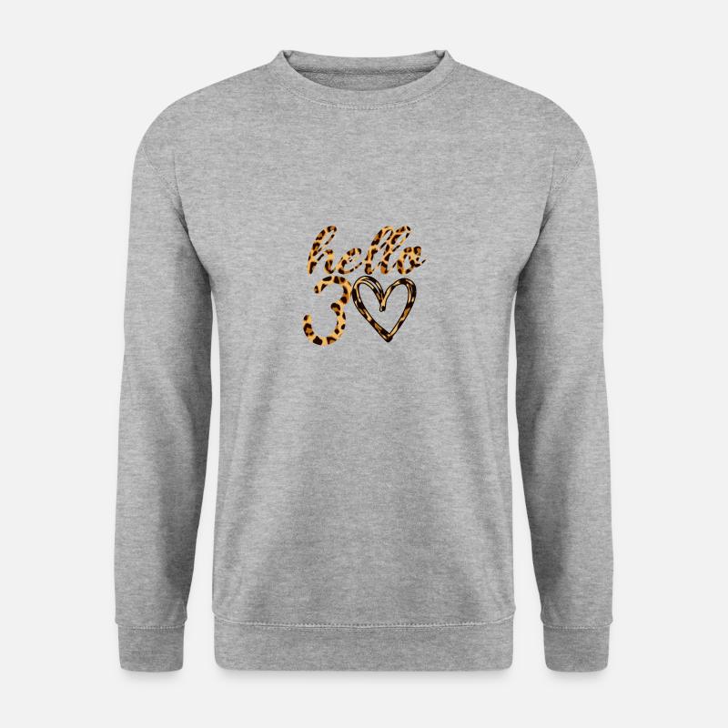 Hallo 30 - Unisex Pullover - Weißgrau meliert