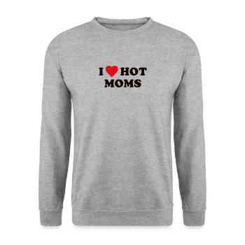 I Love Hot Moms - Unisex Sweatshirt - salt & pepper - Front - Alina (178cm) & Michal (187cm)