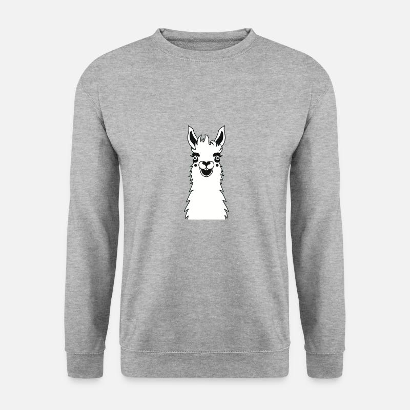 Llama lama alpaca - Unisex Pullover - Weißgrau meliert