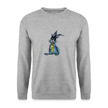 saxophone - Unisex Sweatshirt - salt & pepper - Front - Alina (178cm) & Michal (187cm)