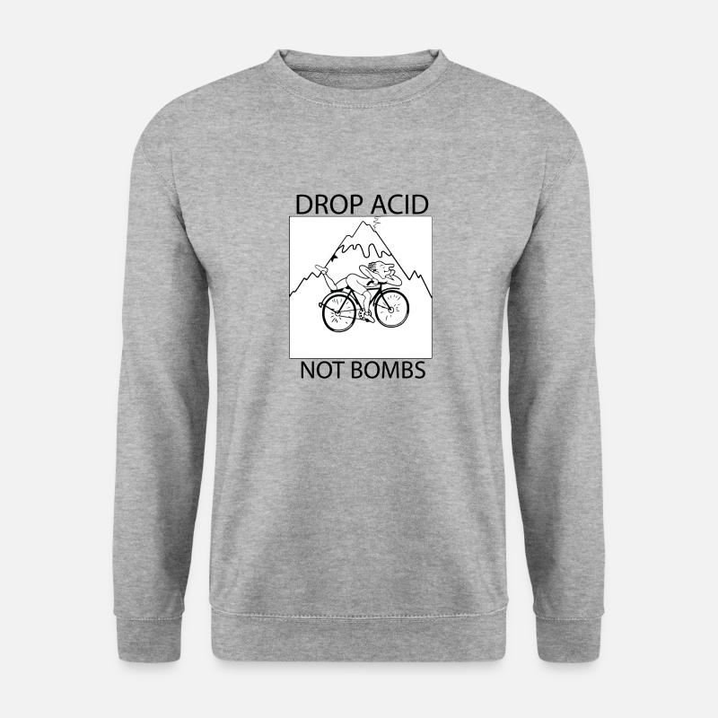 LSD drop acid not bombs - Unisex Pullover - Weißgrau meliert