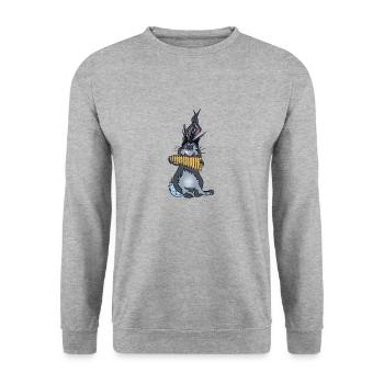Panpipe lapin - Sweat-shirt Unisexe - gris chiné - Devant - Alina (178cm) & Michal (187cm)