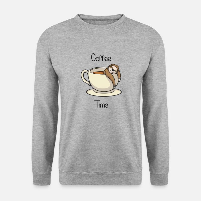 Coffee Time - Unisex Pullover - Weißgrau meliert