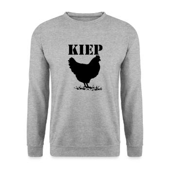 tipping, chicken, Brabant dialect - Unisex Sweatshirt - salt & pepper - Front - Alina (178cm) & Michal (187cm)