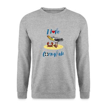 Ich liebe cornwall - Unisex Pullover - Weißgrau meliert - Vorne - Alina (178cm) & Michal (187cm)