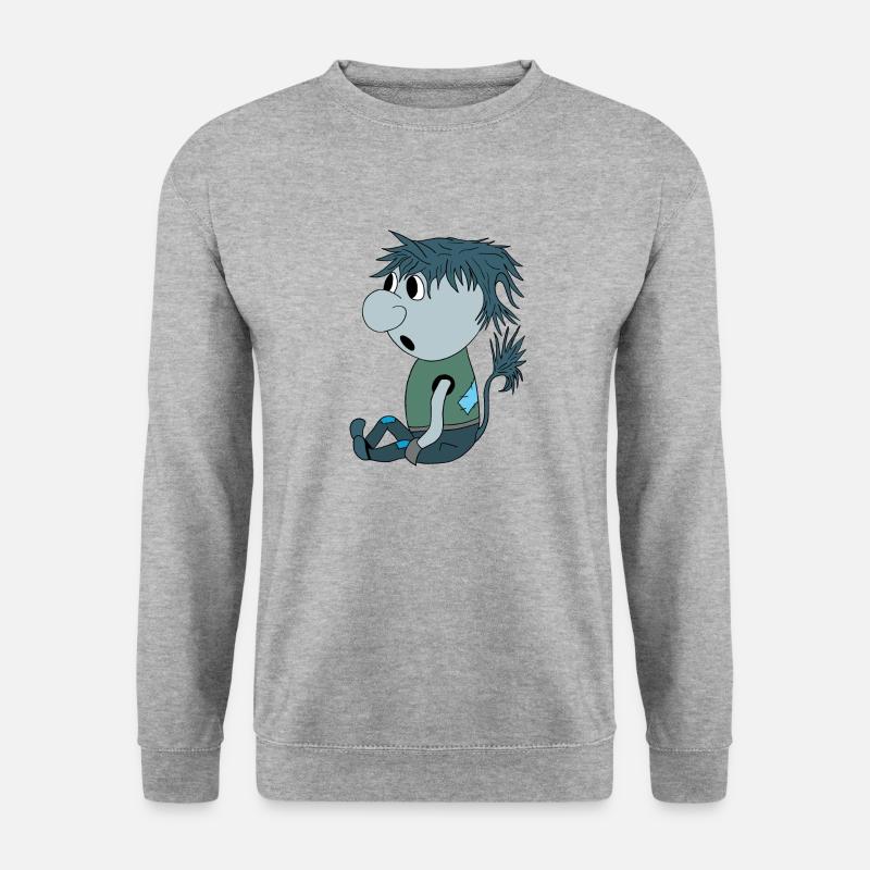 Blue Troll - Unisex Pullover - Weißgrau meliert