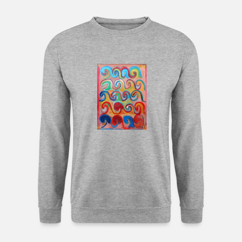 Wellen 4 - Unisex Pullover - Weißgrau meliert