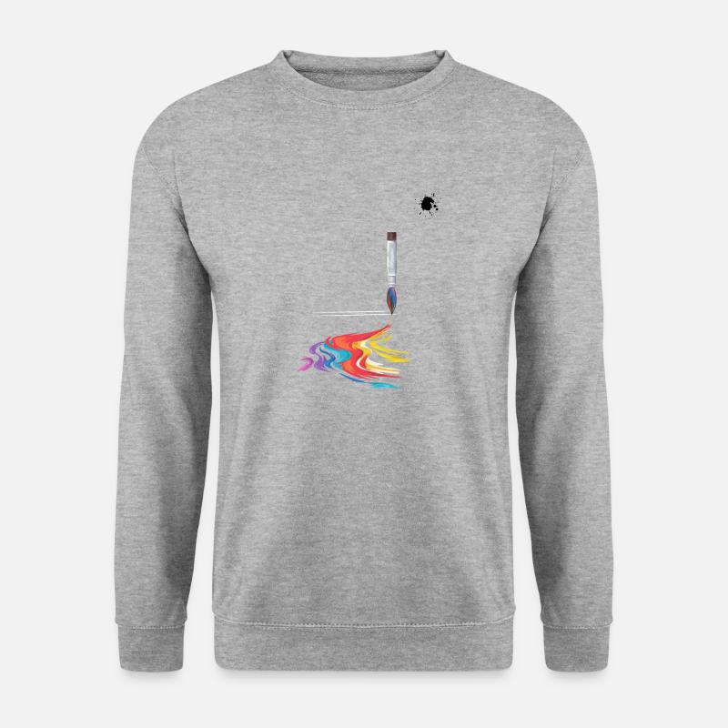 Pinsel mit Farbverlauf - Unisex Pullover - Weißgrau meliert