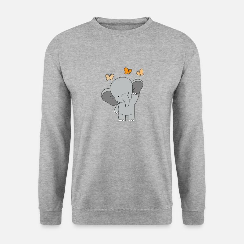 Baby Elefant 🧡🧡🧡🧡 - Unisex Pullover - Weißgrau meliert