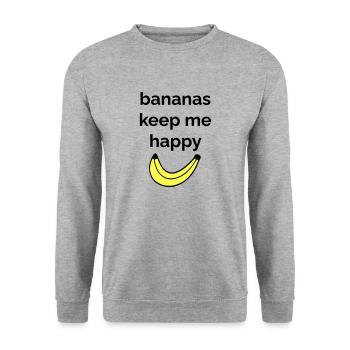 Bananas keep me happy - Sweat-shirt Unisexe - gris chiné - Devant - Alina (178cm) & Michal (187cm)