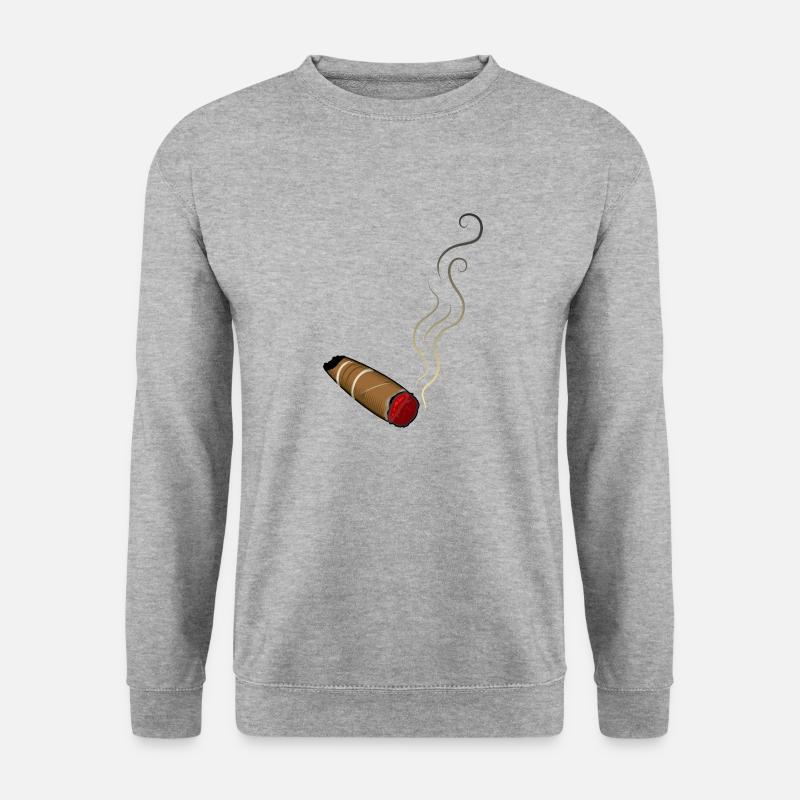 Zigarre raucht Rauchen - Unisex Pullover - Weißgrau meliert