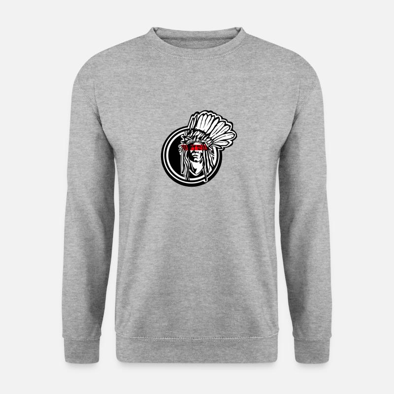 Apache Native American by INKPALI - Unisex Sweatshirt - salt & pepper