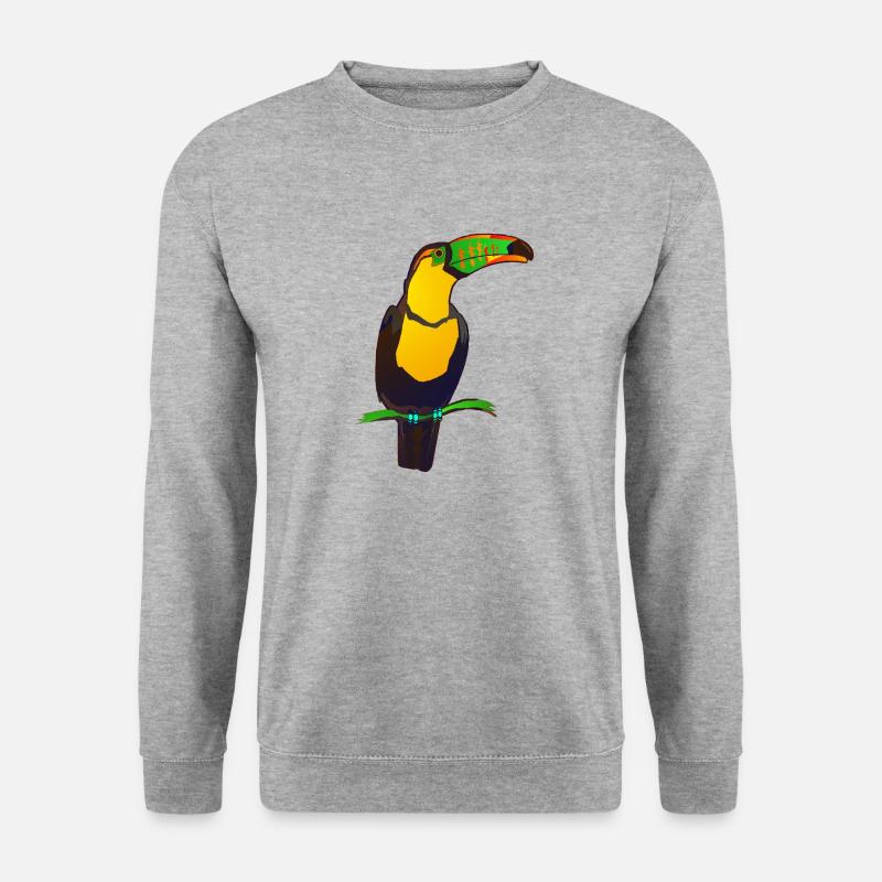 Tukan. Bunt. - Unisex Pullover - Weißgrau meliert